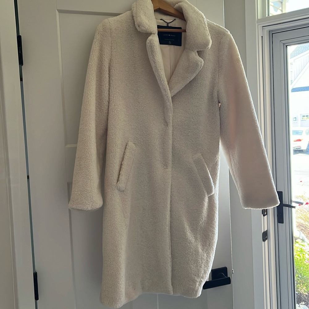 Off white Sherpa long coat